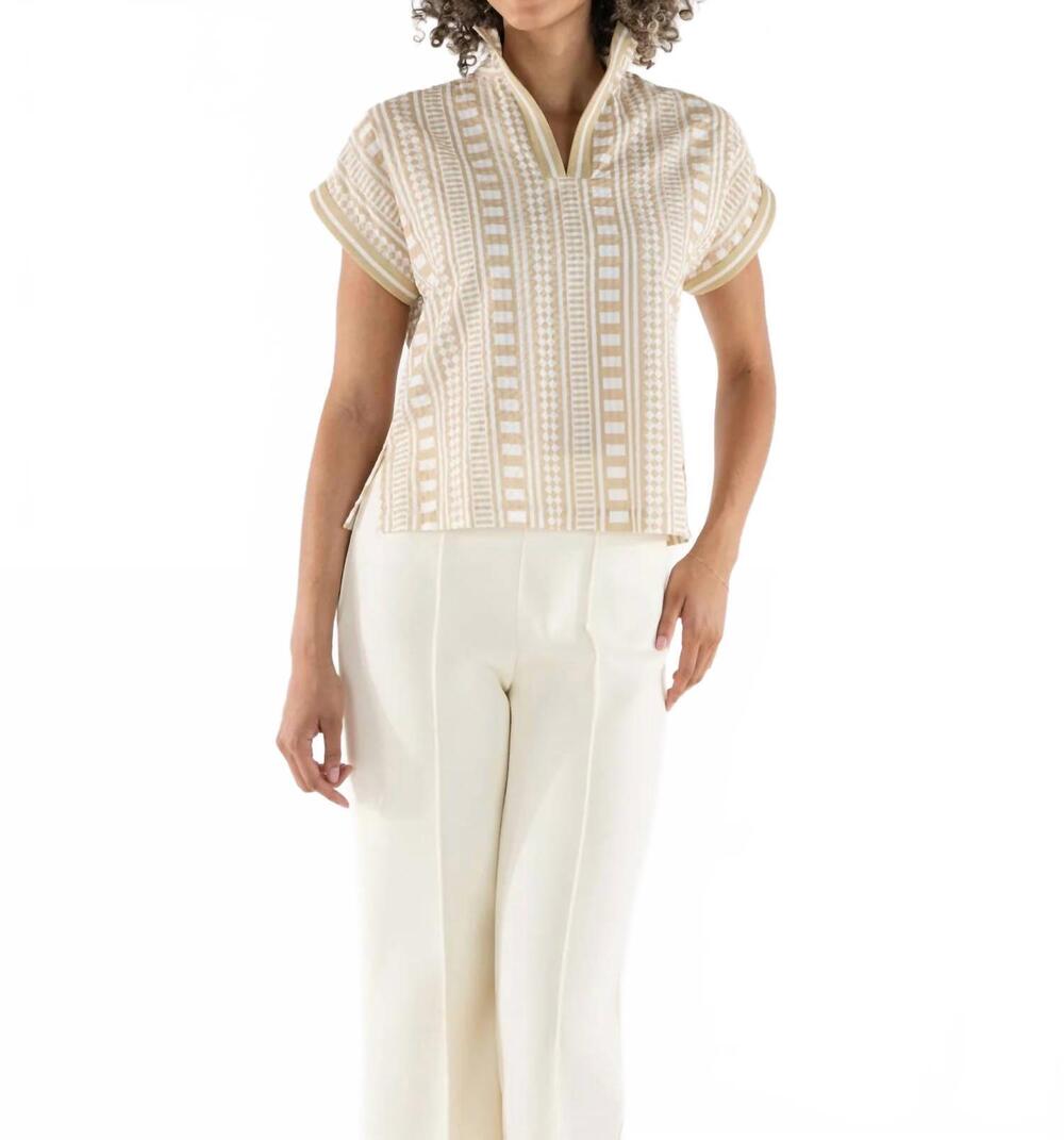 NEW EMILY MCCARTHY riviera short dolman sleeves top in piazza stripe